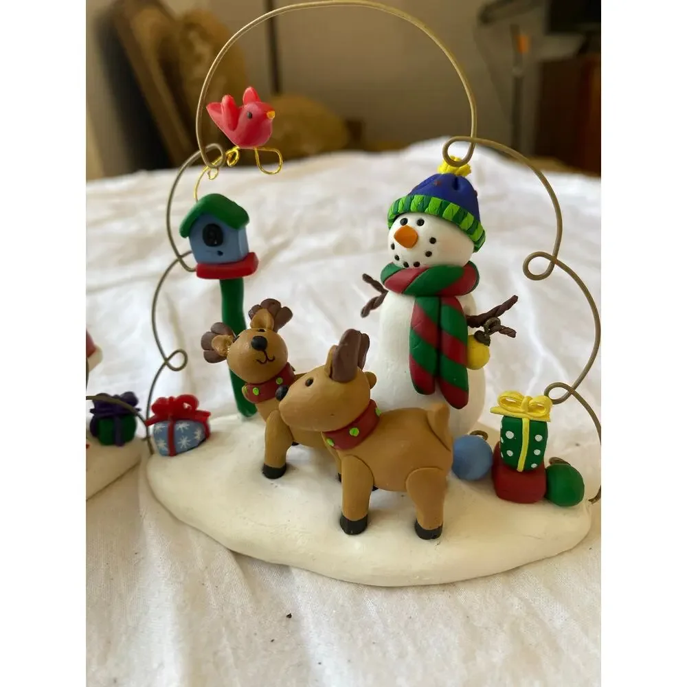 Kirkland Signature Jolly Holiday handmade clay ornaments, likely a vintage set
